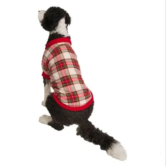 Eddie Bauer Holiday Pet PJ Pajama Red Plaid Size S (11" Back Length) - Picture 3 of 5